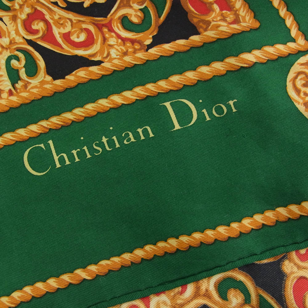 Christian Dior クリスチャンディオール シルク100% ハートモチーフ スカーフ マルチカラー系【中古】