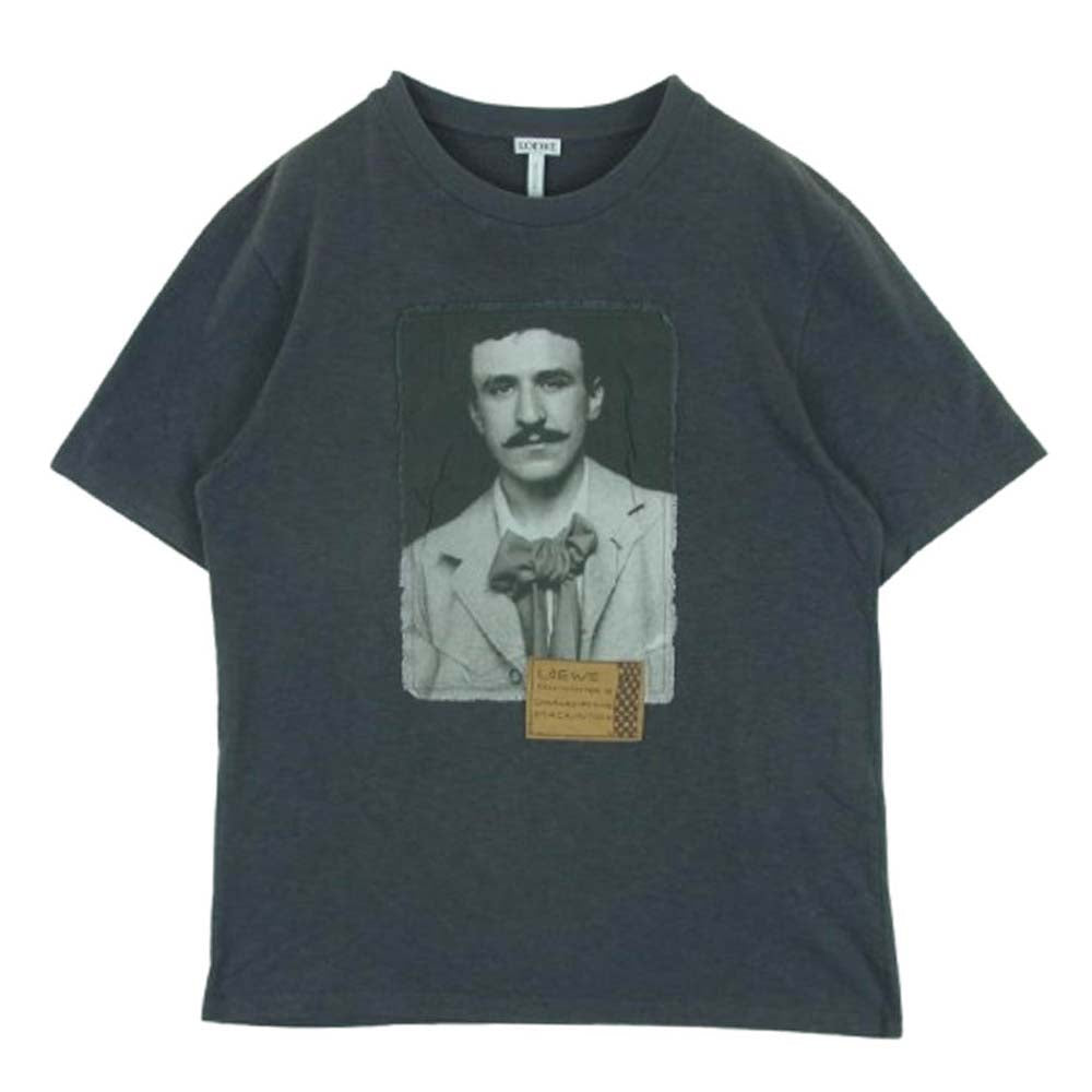 LOEWE ロエベ 18AW H6199720CR Charles Mackintosh ポートレート プリント レザーパッチ Tシャツ 半袖 カットソー ポルトガル製 グレー系 M【中古】