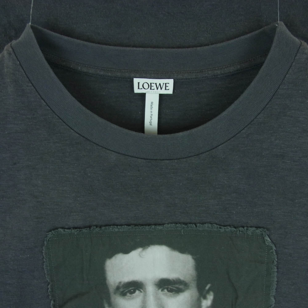 LOEWE ロエベ 18AW H6199720CR Charles Mackintosh ポートレート プリント レザーパッチ Tシャツ 半袖 カットソー ポルトガル製 グレー系 M【中古】