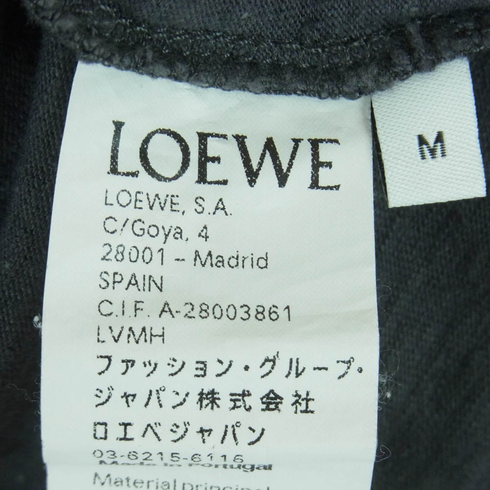 LOEWE ロエベ 18AW H6199720CR Charles Mackintosh ポートレート プリント レザーパッチ Tシャツ 半袖 カットソー ポルトガル製 グレー系 M【中古】