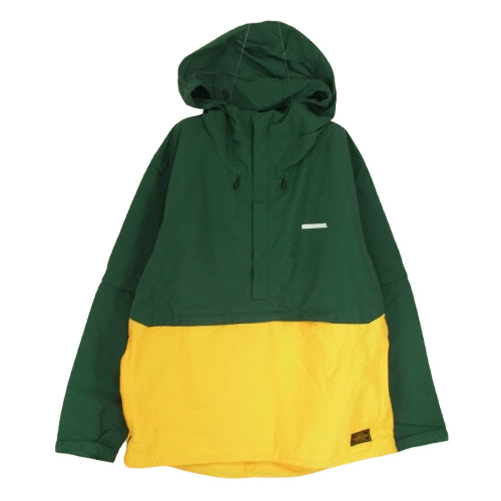 NEIGHBORHOOD ネイバーフッド 18AW 181TSNH-JKM04 WAVES CN-JKT ロゴプリント ハーフジップ アノラック マウンテンパーカー ナイロン ジャケット グリーン系 L【中古】