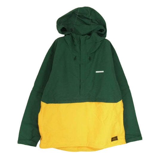 NEIGHBORHOOD ネイバーフッド 18AW 181TSNH-JKM04 WAVES CN-JKT ロゴプリント ハーフジップ アノラック マウンテンパーカー ナイロン ジャケット グリーン系 L【中古】