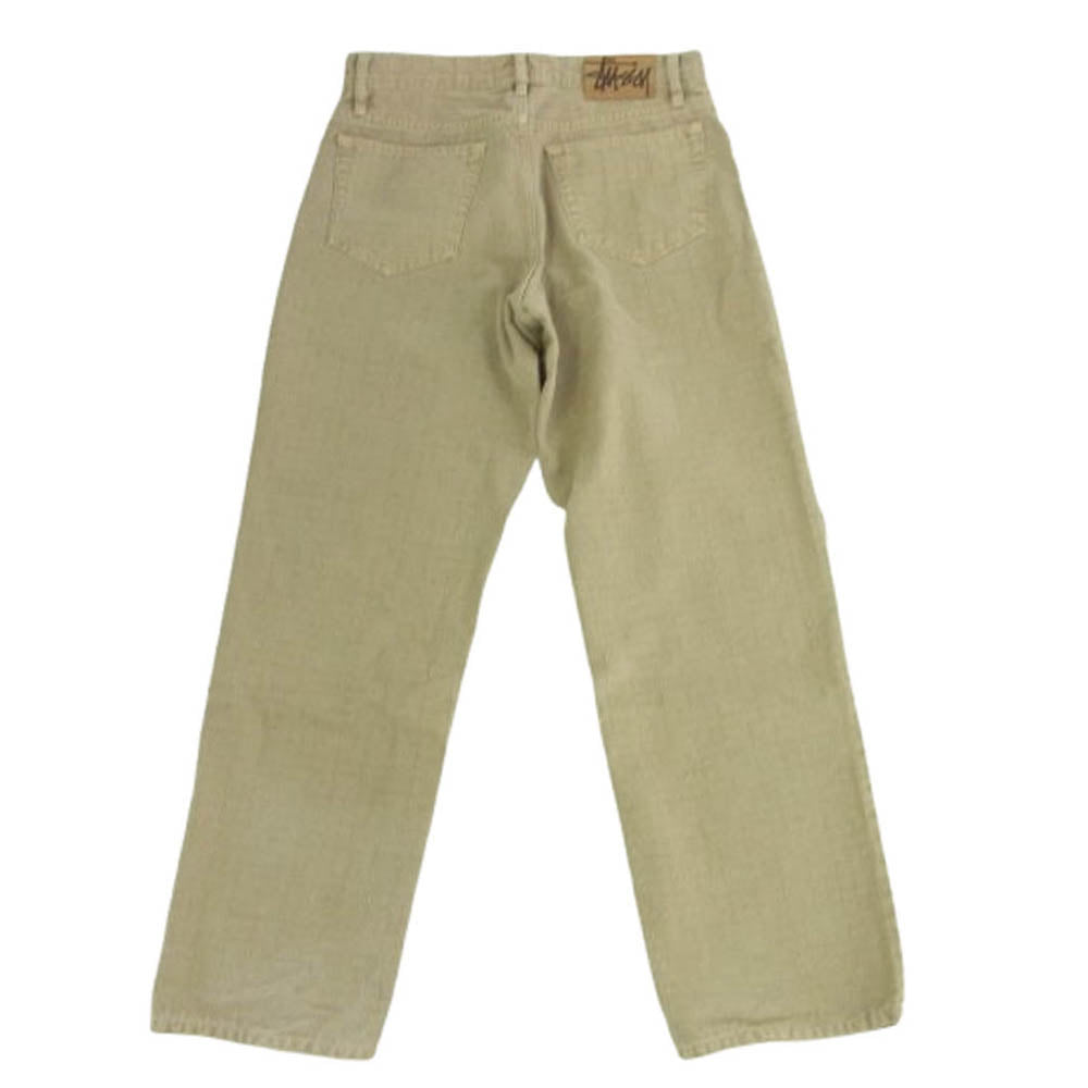 STUSSY ステューシー 24AW 116673 BIG OL' JEAN CANVAS NEEDLEPUNCH ニードルパンチ ウオッシュド バギーフィット デニムパンツ ベージュ系 28【中古】
