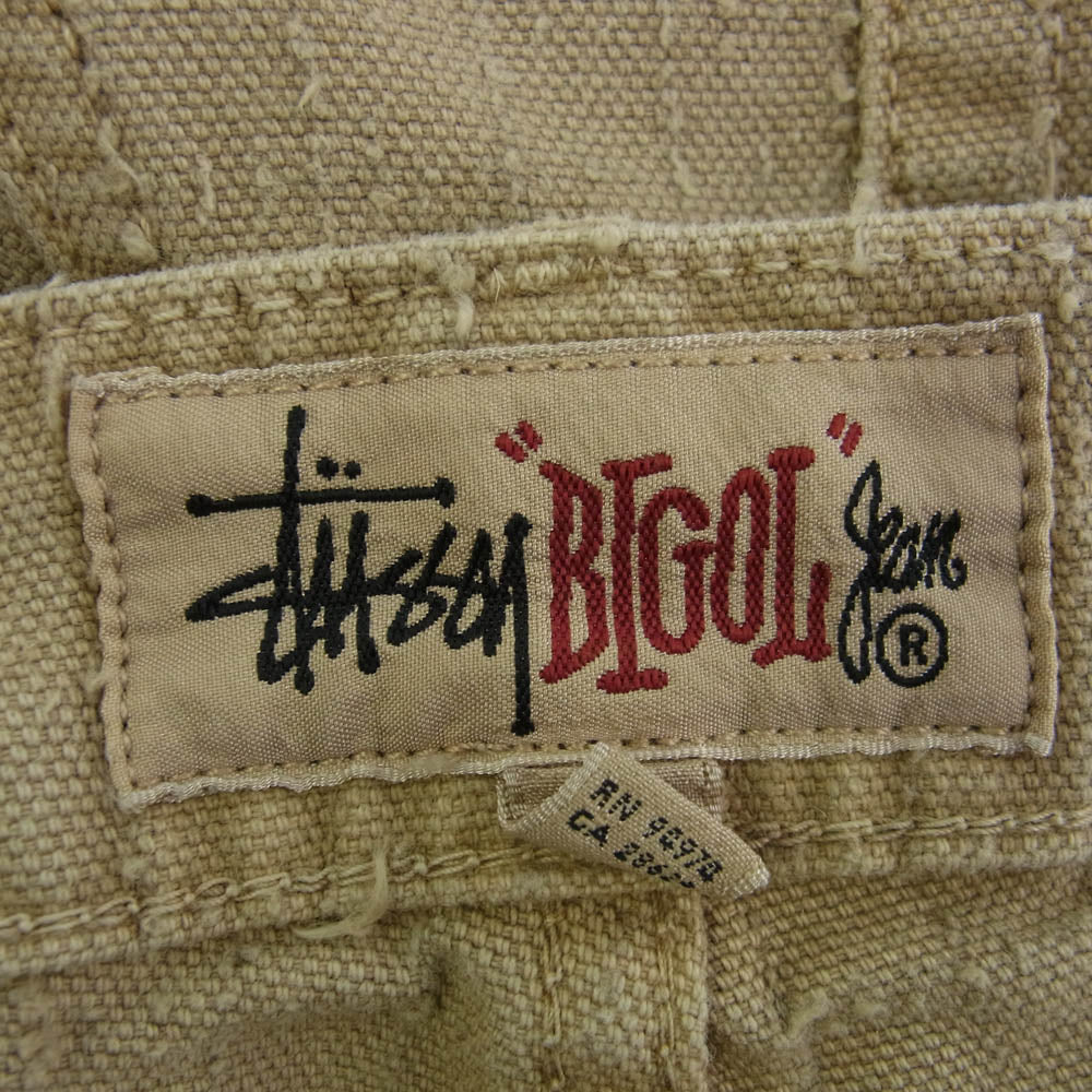 STUSSY ステューシー 24AW 116673 BIG OL' JEAN CANVAS NEEDLEPUNCH ニードルパンチ ウオッシュド バギーフィット デニムパンツ ベージュ系 28【中古】