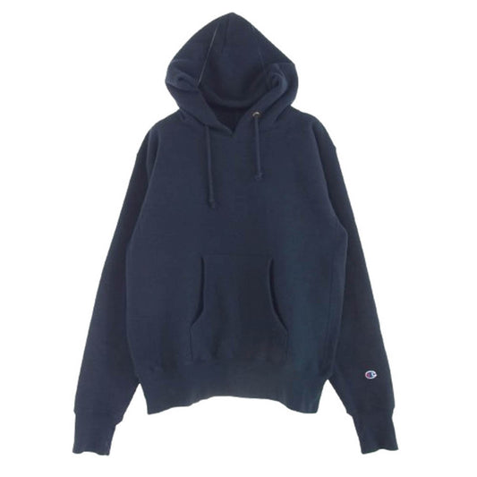 Champion チャンピオン C5-U101 USA製 復刻 REVERSE WEAVE PULL OVER PARKA リバースウィーブ 赤単タグ プルオーバー エクスパンションガゼット 裏起毛 ネイビー系 L【中古】