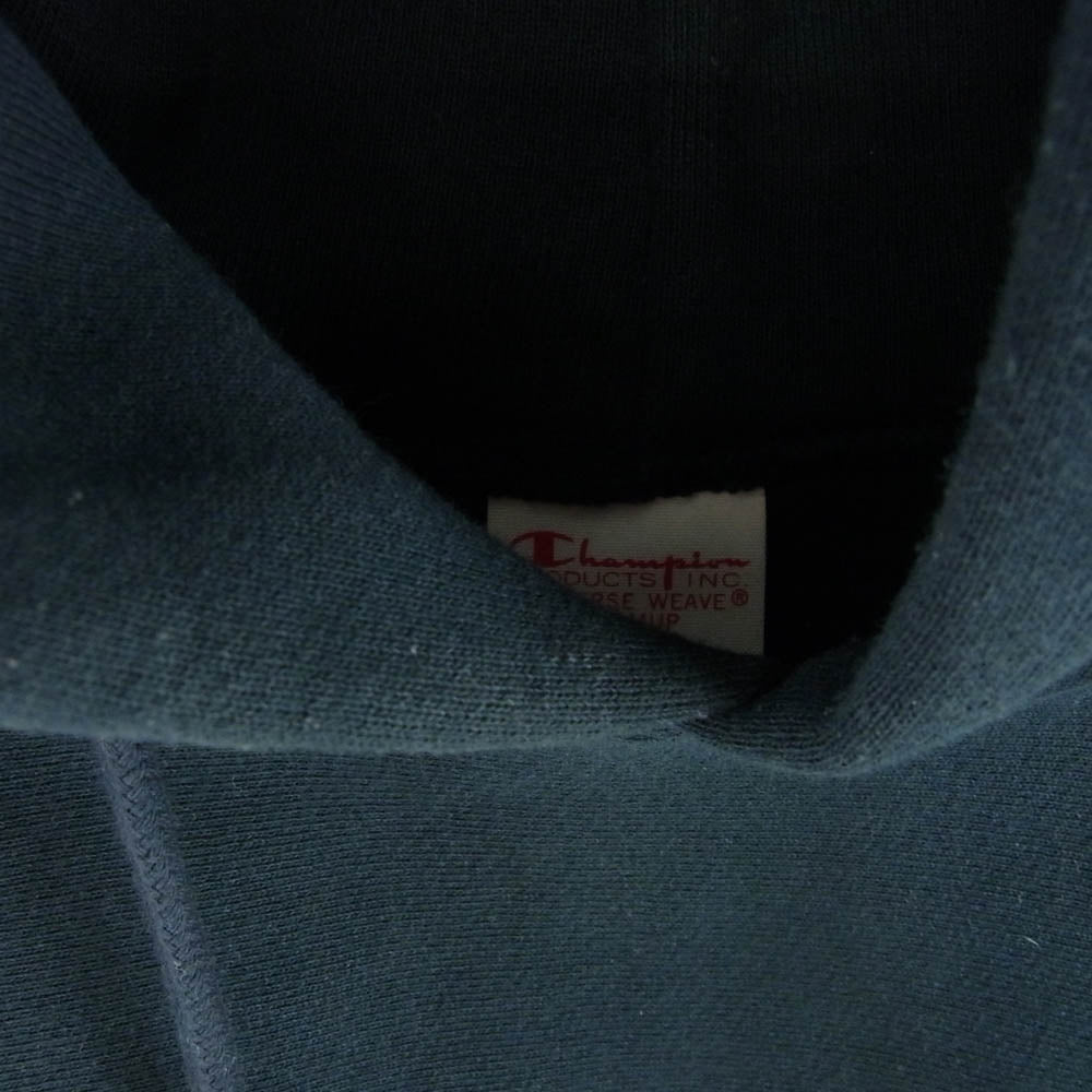 Champion チャンピオン C5-U101 USA製 復刻 REVERSE WEAVE PULL OVER PARKA リバースウィーブ 赤単タグ プルオーバー エクスパンションガゼット 裏起毛 ネイビー系 L【中古】