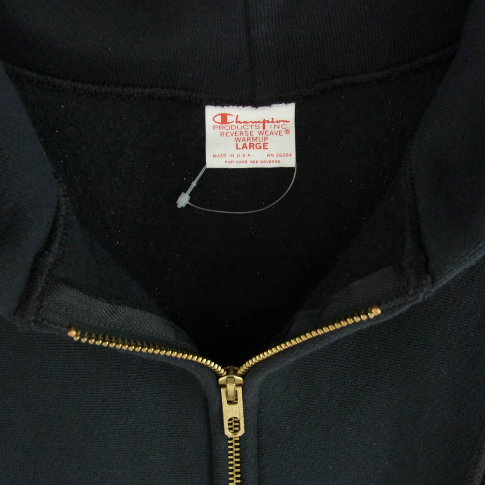 Champion チャンピオン C5-U102 USA製 復刻 REVERSE WEAVE リバースウィーブ 赤単タグ 12.5オンス フルジップ スウェット パーカー ブラック系 L【中古】
