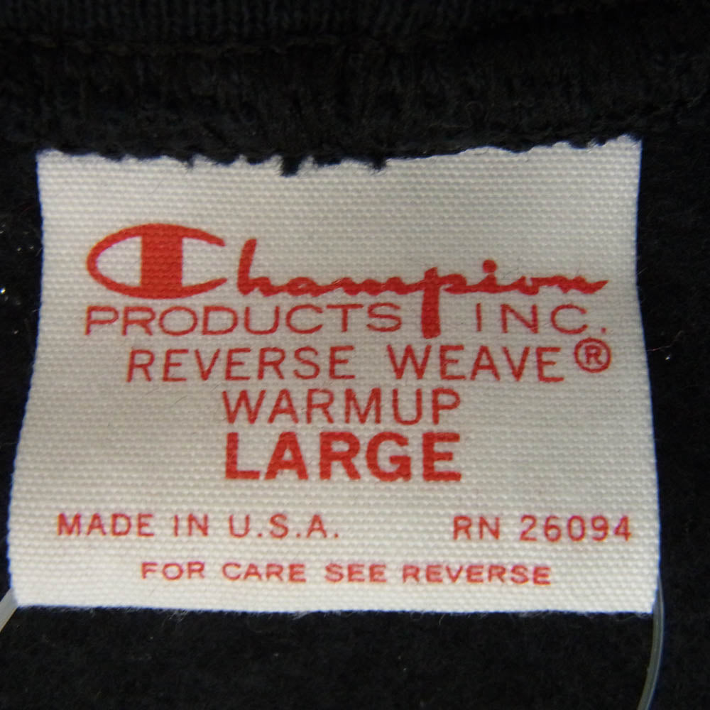Champion チャンピオン C5-U102 USA製 復刻 REVERSE WEAVE リバースウィーブ 赤単タグ 12.5オンス フルジップ スウェット パーカー ブラック系 L【中古】