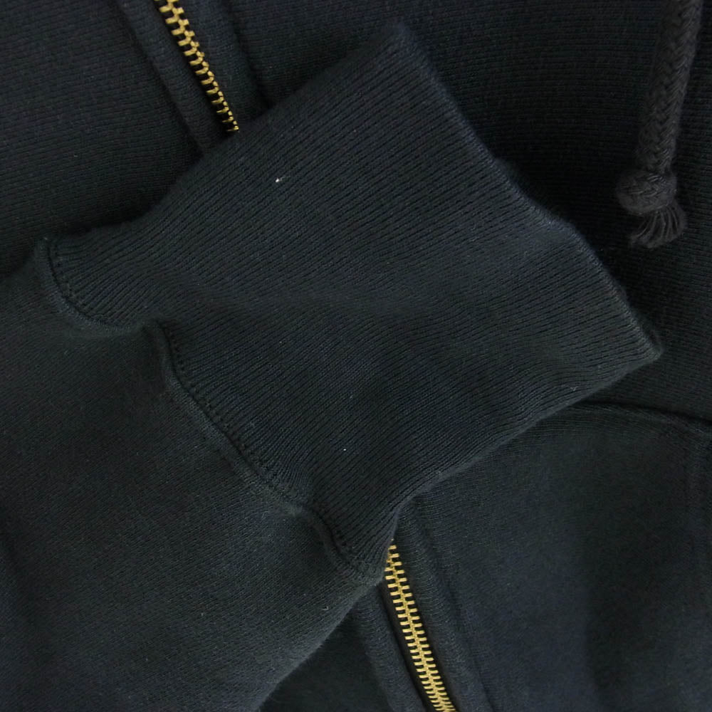 Champion チャンピオン C5-U102 USA製 復刻 REVERSE WEAVE リバースウィーブ 赤単タグ 12.5オンス フルジップ スウェット パーカー ブラック系 L【中古】