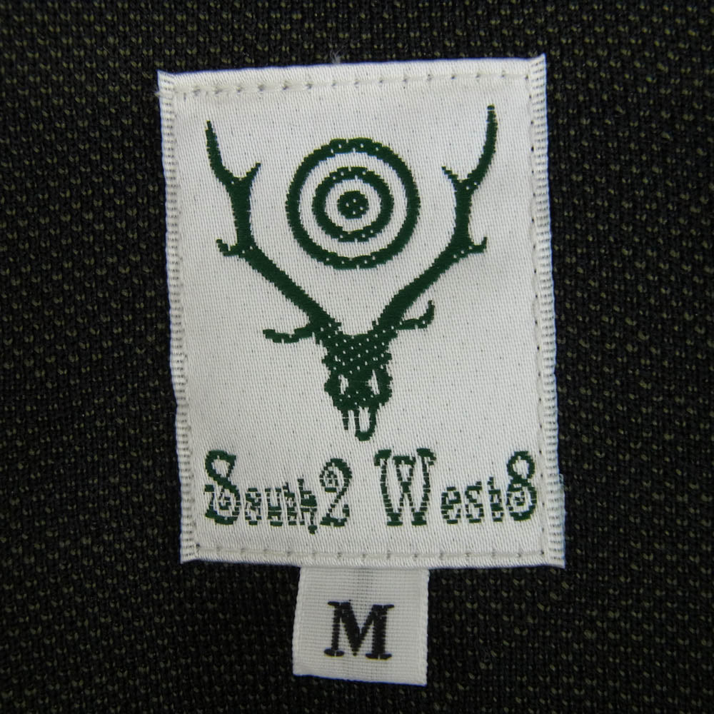 South2 West8 サウスツーウェストエイト PU523 String Crew Neck Shirt Poly Jacquard Skull&Target スカル&ターゲット ジャガード クルーネック ドローコード 長袖カットソー ブラック系 M【中古】