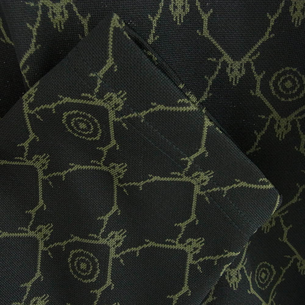 South2 West8 サウスツーウェストエイト PU523 String Crew Neck Shirt Poly Jacquard Skull&Target スカル&ターゲット ジャガード クルーネック ドローコード 長袖カットソー ブラック系 M【中古】