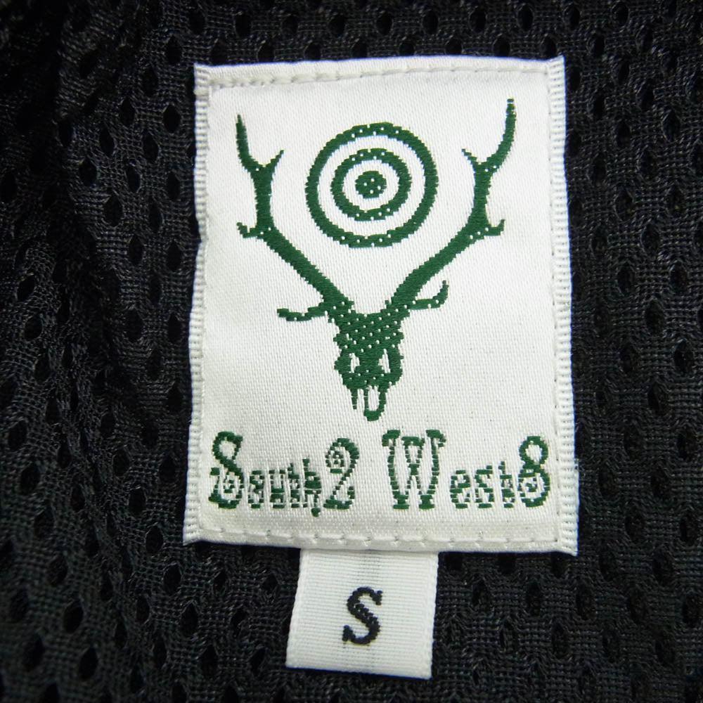 South2 West8 サウスツーウェストエイト PU524 String C.S.Pant - Poly Jacquard Skull&Target スカル&ターゲット ジャガード トラックパンツ ブラック系 S【中古】