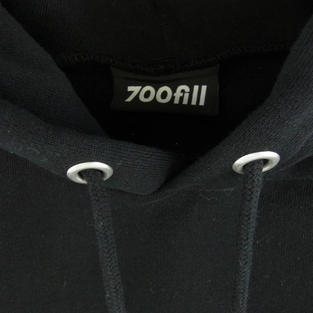 セブンハンドレッドフィル Embroidered Small Logo Hoodie ロゴ 刺繍 プルオーバー フーディ パーカー ブラック系 M【中古】