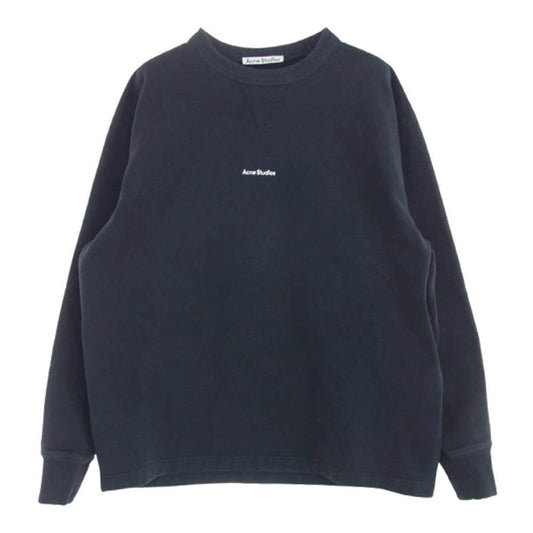 ACNE STUDIOS アクネストゥディオズ SWEA000260 ロゴ刺繍 クルーネック スウェット ダークネイビー系 S【中古】