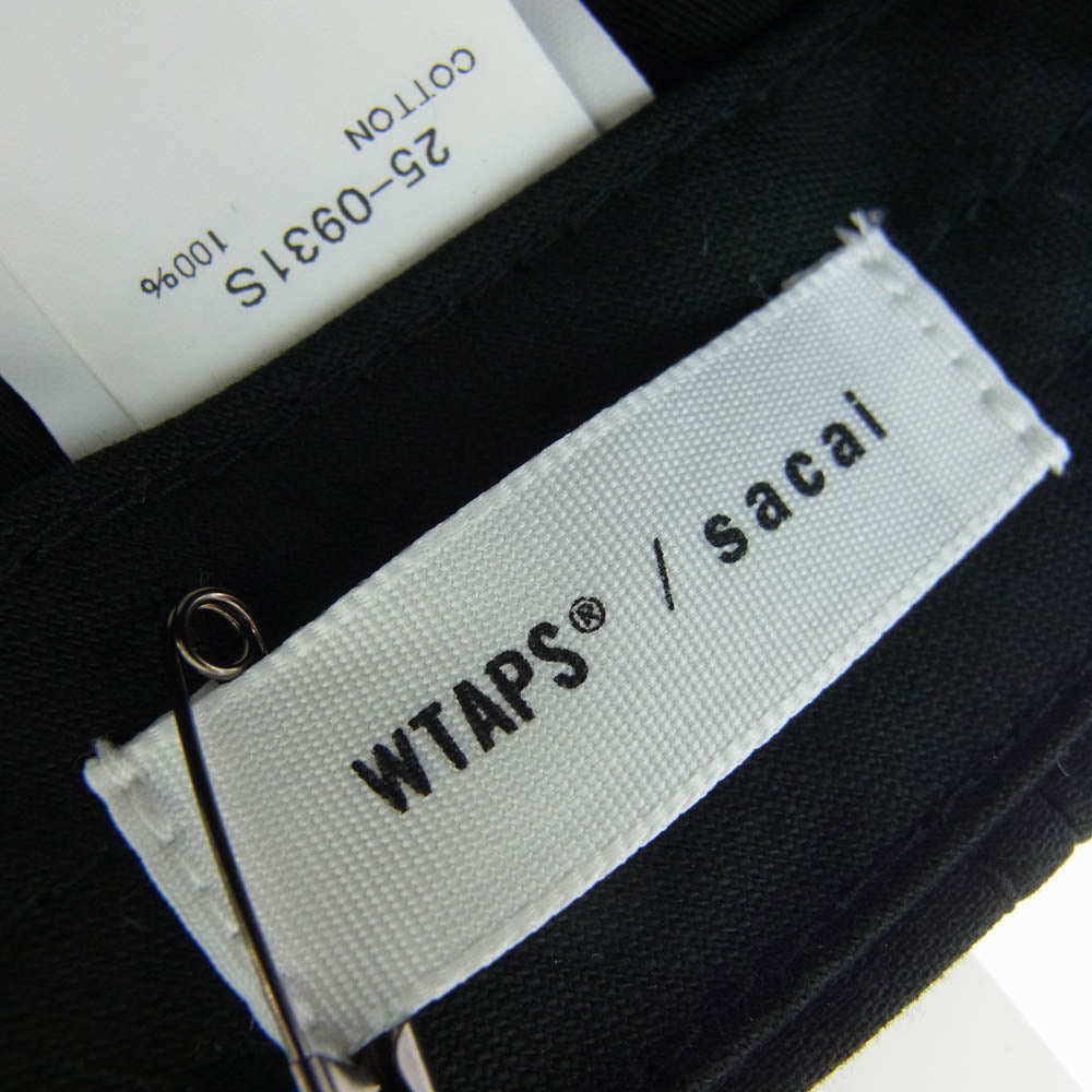 Sacai サカイ 25SS 25-0931S × WTAPS ダブルタップス Cotton Back Satin Cap コットン バック サテン キャップ 帽子 ブラック系【極上美品】【中古】