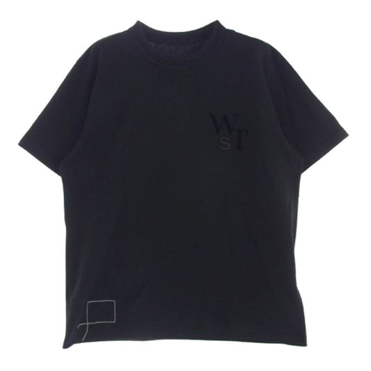 Sacai サカイ 25SS 25-0927S × WTAPS ダブルタップス Flock Print T-Shirt フロックプリント Tシャツ 半袖カットソー ブラック系 3【美品】【中古】