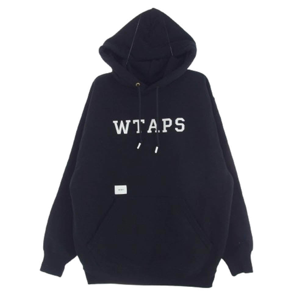 WTAPS ダブルタップス 24SS 241ATDT-CSM04 Academy Hoody Cotton College アカデミー コットン フーディ プルオーバーパーカー ブラック系 2【中古】
