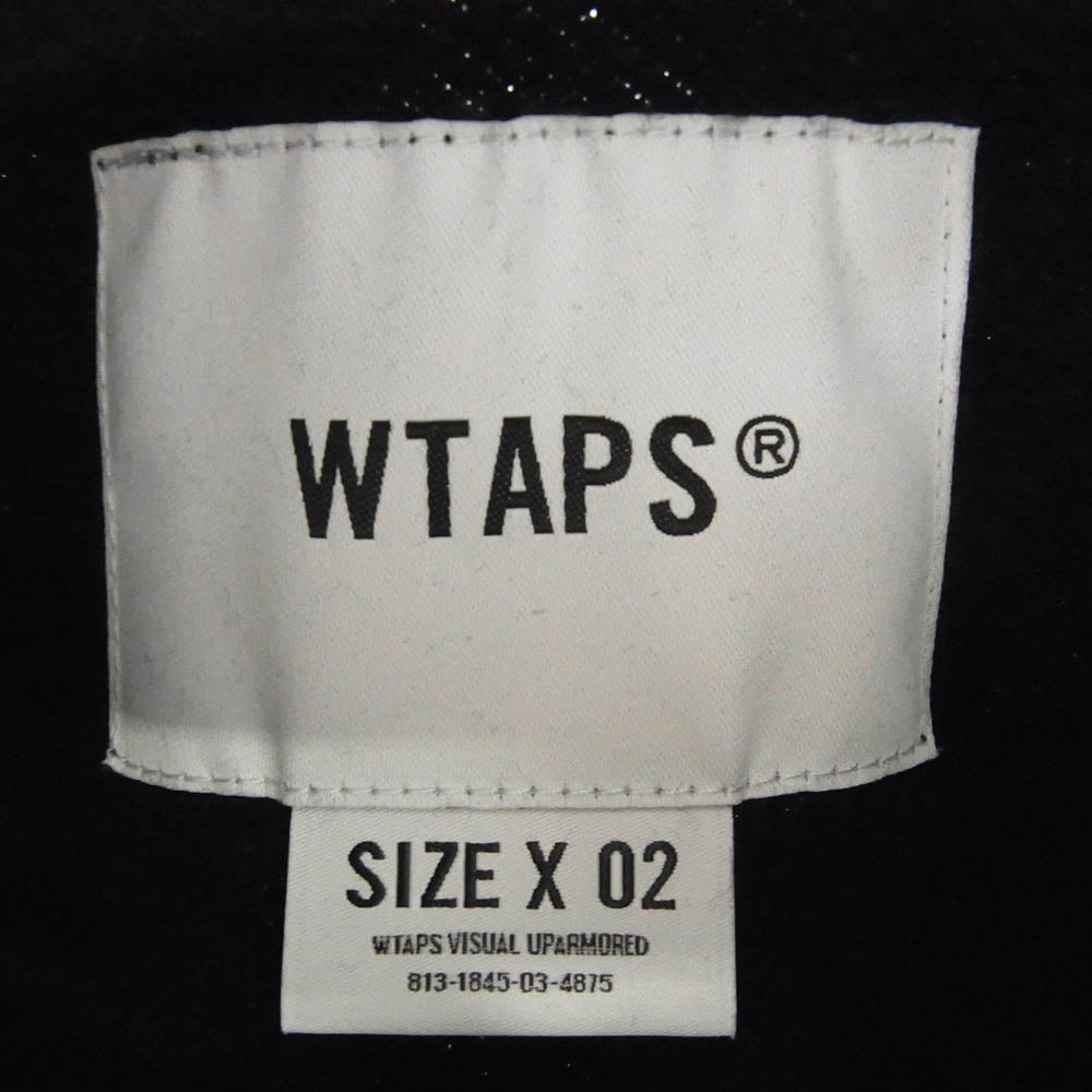 WTAPS ダブルタップス 24SS 241ATDT-CSM04 Academy Hoody Cotton College アカデミー コットン フーディ プルオーバーパーカー ブラック系 2【中古】