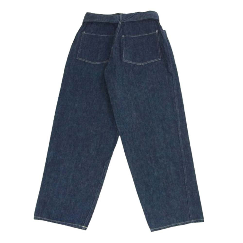 COMOLI コモリ 21SS T01-03004 ベルテッド デニム パンツ ネイビー系 2【美品】【中古】