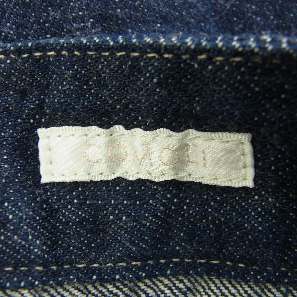 COMOLI コモリ 21SS T01-03004 ベルテッド デニム パンツ ネイビー系 2【美品】【中古】