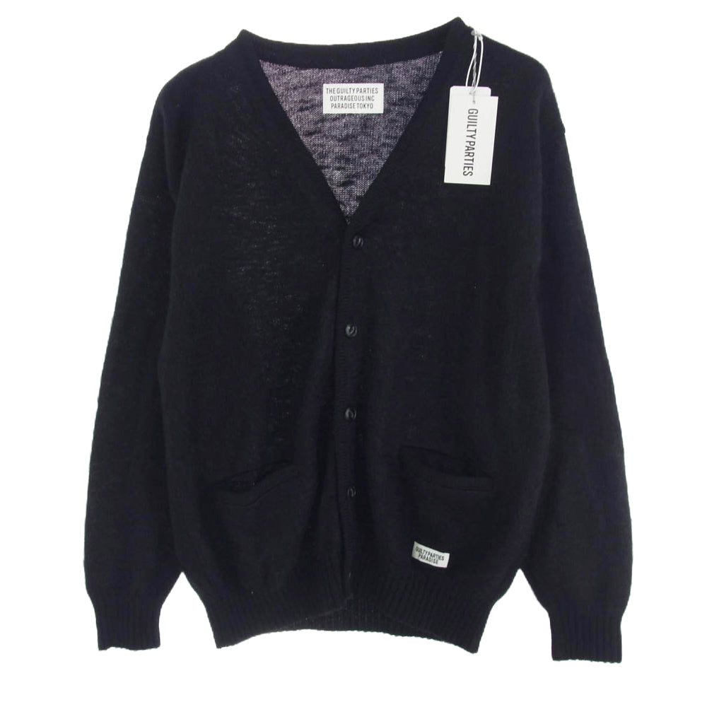 WACKO MARIA ワコマリア 23SS 23SS-WMK-KN06 MOHAIR CARDIGAN モヘア混 カーディガン ブラック系 L【美品】【中古】