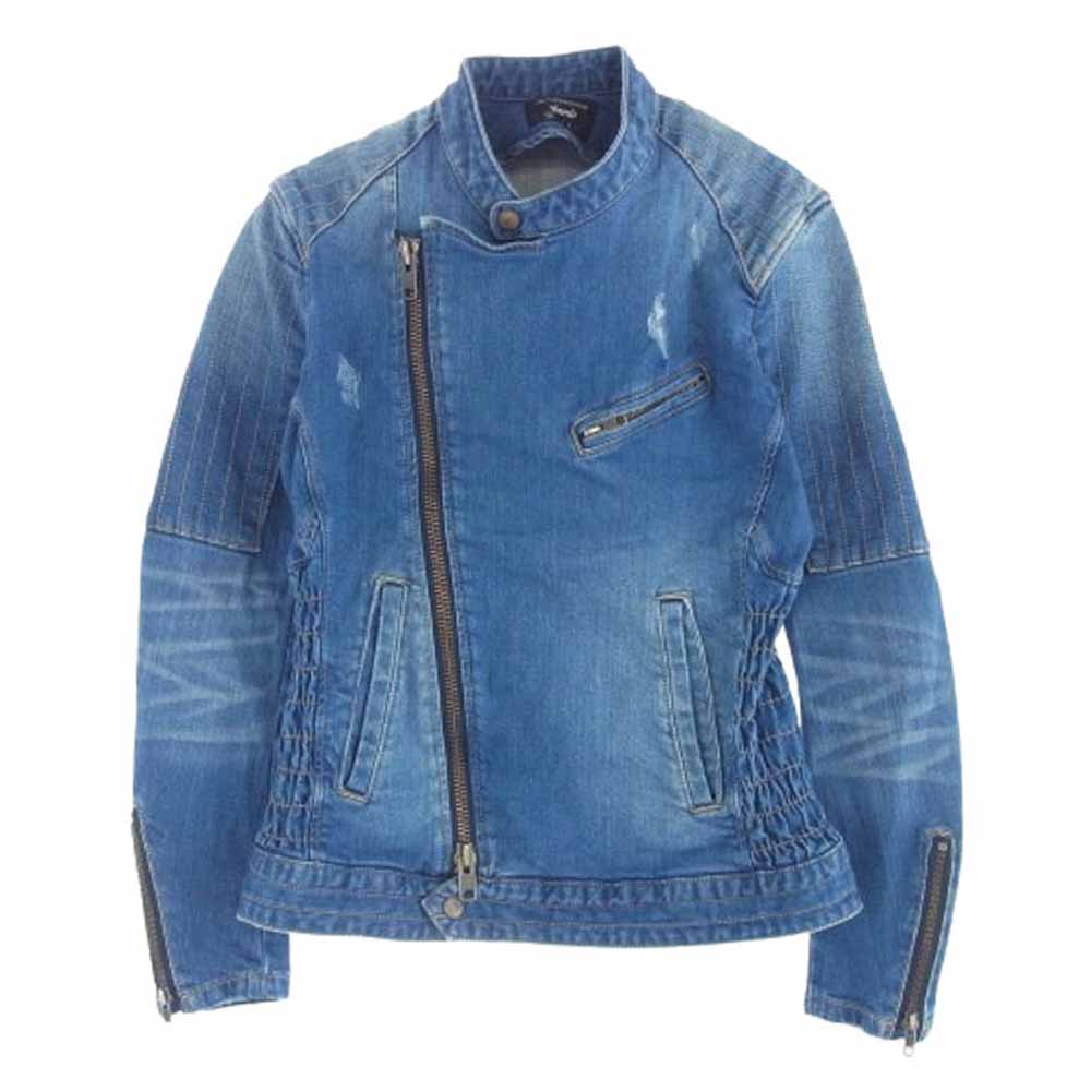グラム GB0419/JKT15 Jam denim riders ダメージ加工 ジャム デニム ライダース ジャケット インディゴブルー系【中古】