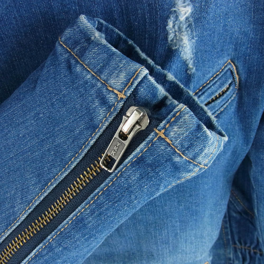 グラム GB0419/JKT15 Jam denim riders ダメージ加工 ジャム デニム ライダース ジャケット インディゴブルー系【中古】