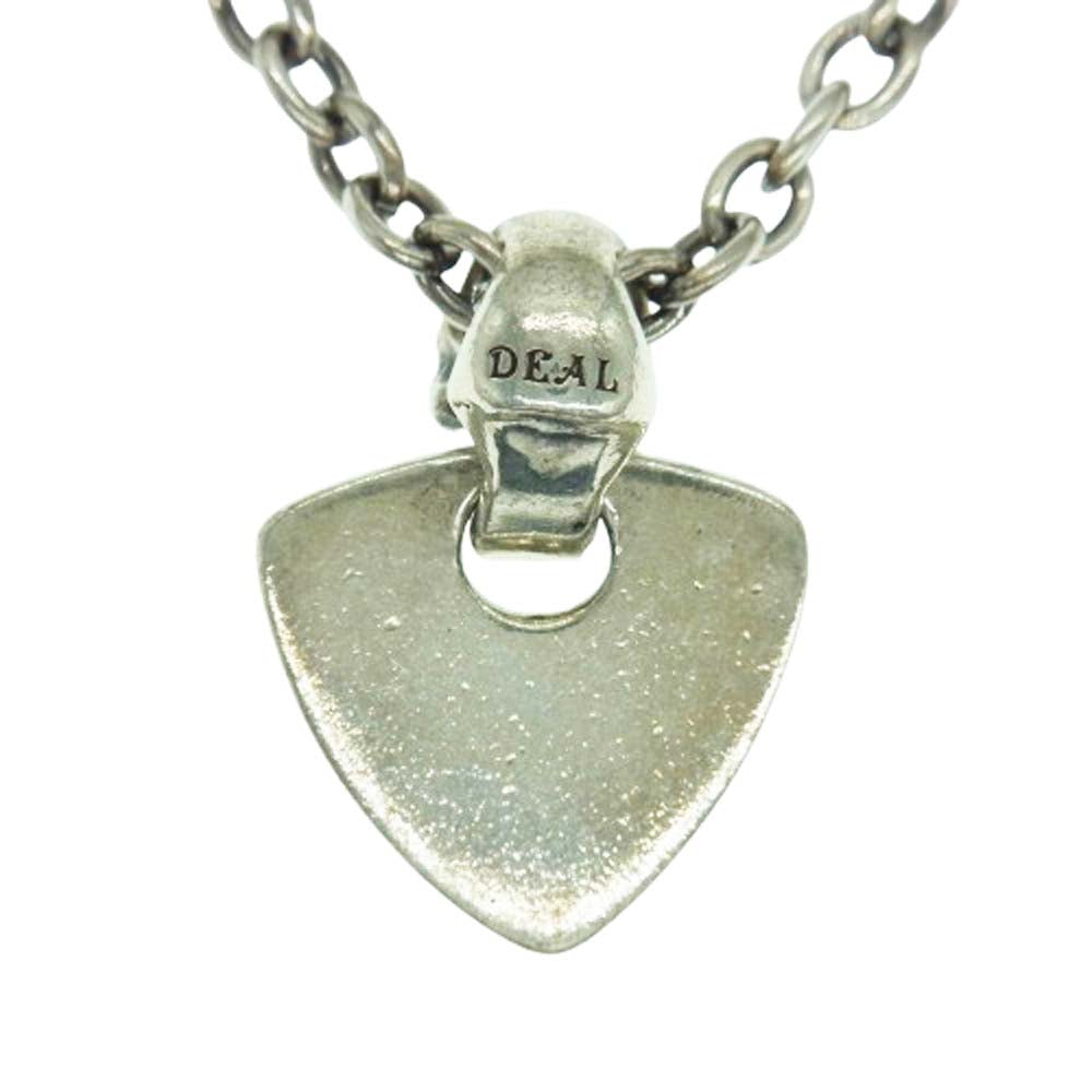 DEAL DESIGN ディールデザイン スカル クロスボーン ギターピック ペンダントトップ チェーン ネックレス シルバー系【中古】