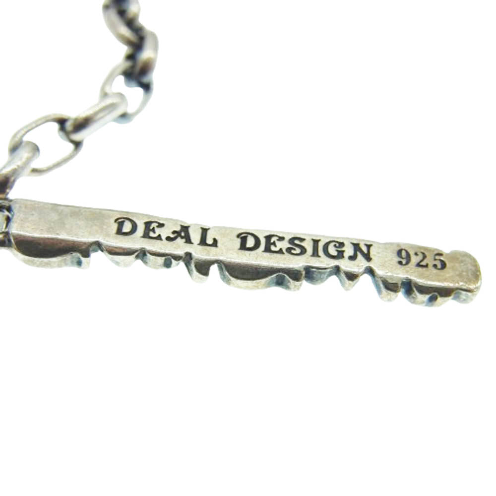 DEAL DESIGN ディールデザイン スカル クロスボーン ギターピック ペンダントトップ チェーン ネックレス シルバー系【中古】