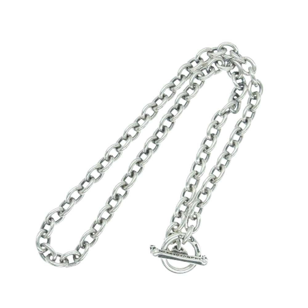 GABOR ガボール ギャランティカード付属 GABORATORY ガボラトリー 7CHAIN & QUARTER SKULL T-BAR NECKLACE 45cm 7チェーン クォータースカル Tバー ネックレス シルバー系【中古】