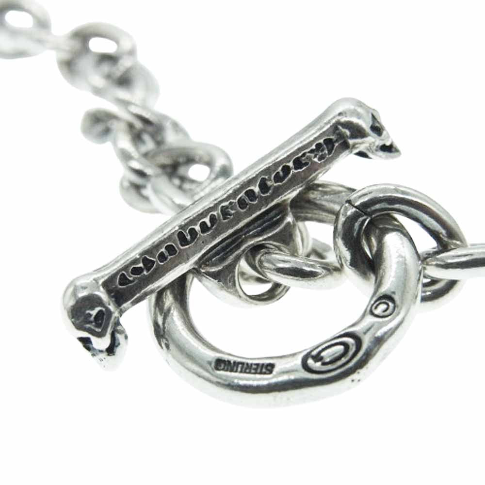 GABOR ガボール ギャランティカード付属 GABORATORY ガボラトリー 7CHAIN & QUARTER SKULL T-BAR NECKLACE 45cm 7チェーン クォータースカル Tバー ネックレス シルバー系【中古】