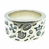 GABOR ガボール ギャランティ付属 GABORATORY ガボラトリー 12mm WIDE MULTI STAMP FLAT BAR RING BOLD ワイド マルチ スタンプ フラット バー ボールド リング 約28号【中古】