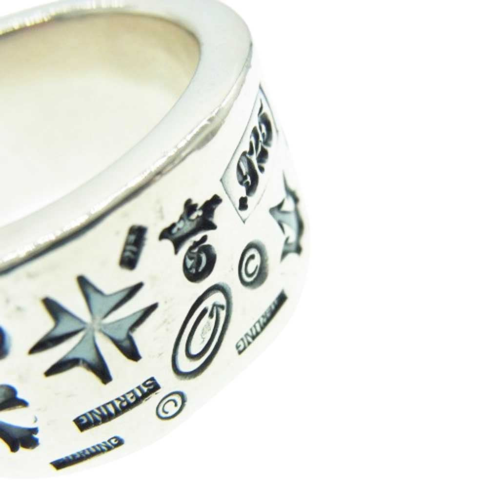 GABOR ガボール ギャランティ付属 GABORATORY ガボラトリー 12mm WIDE MULTI STAMP FLAT BAR RING BOLD ワイド マルチ スタンプ フラット バー ボールド リング 約28号【中古】