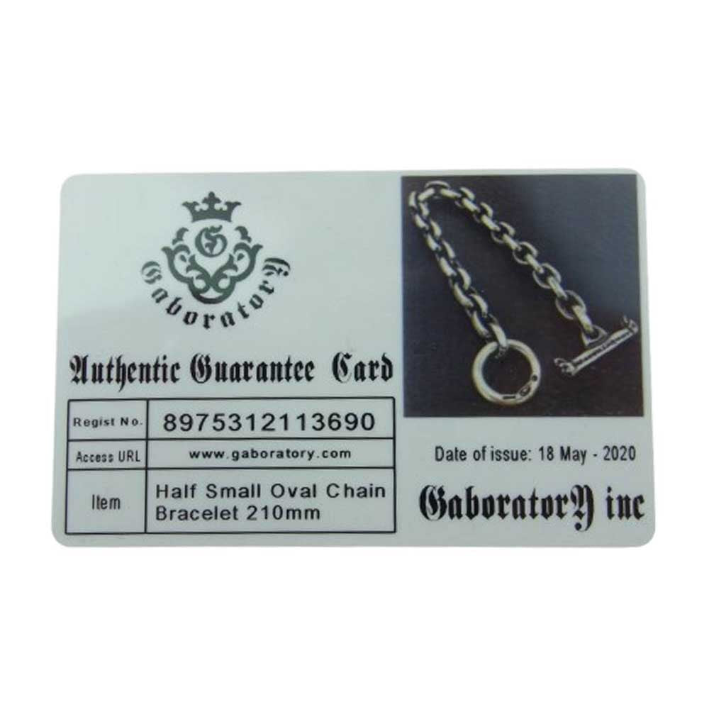 GABOR ガボール ギャランティカード付属 GABORATORY ガボラトリー HALF SMALL OVAL CHAIN BRACELET 210mm ハーフスモールオーバルチェーン ブレスレット シルバー系【中古】