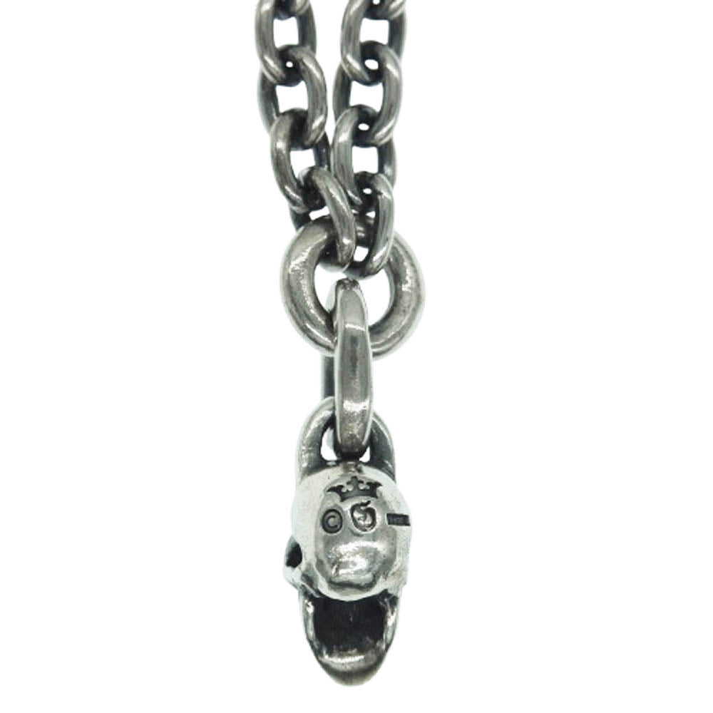 GABOR ガボール ギャランティカード付属 GABORATORY ガボラトリー QUARTER SKULL & 6CHAIN NECKLACE 48cm クォータースカル 6チェーン ネックレス シルバー系【中古】