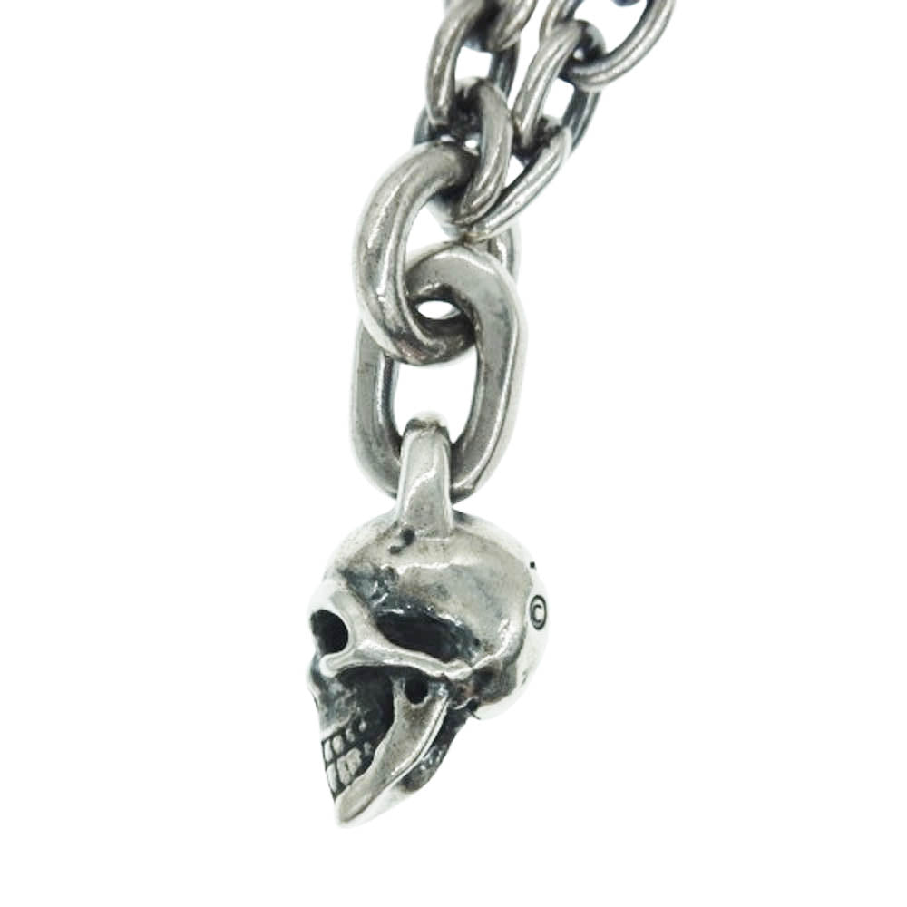GABOR ガボール ギャランティカード付属 GABORATORY ガボラトリー QUARTER SKULL & 6CHAIN NECKLACE 48cm クォータースカル 6チェーン ネックレス シルバー系【中古】