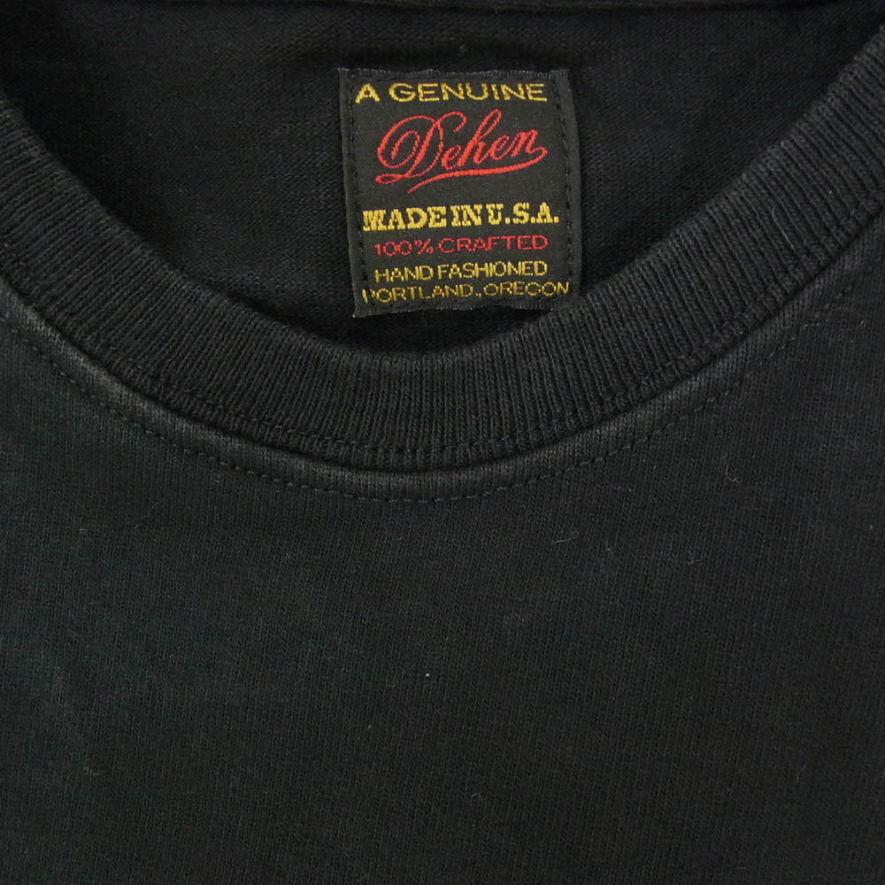 WESCO ウエスコ USA製 ロゴ プリント 半袖 クルーネック 丸首 Tシャツ ブラック系 XS【中古】