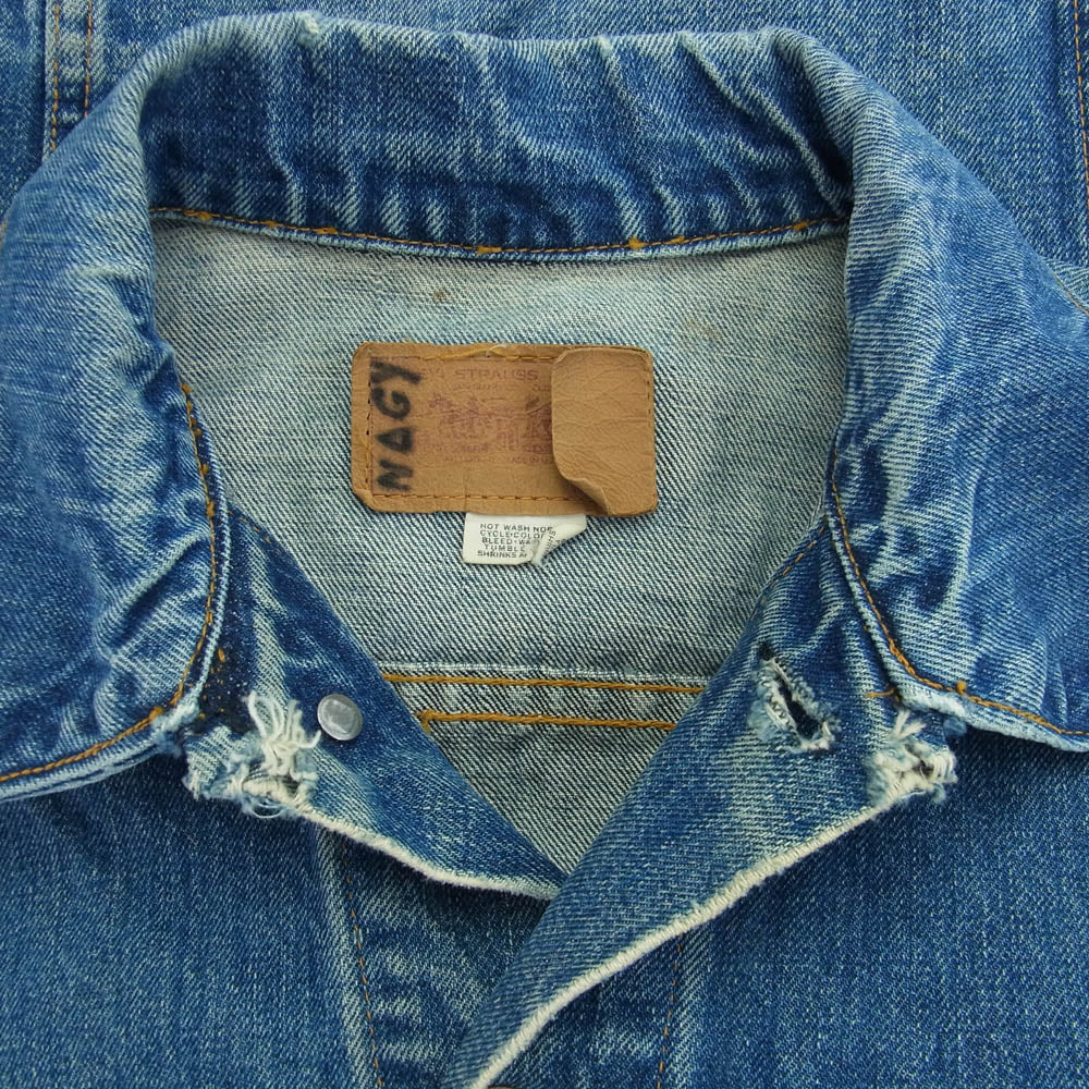 Levi's リーバイス 4th 70505 60s ケアタグ ビッグE 529番 デニム ジャケット ブルー系 40【中古】