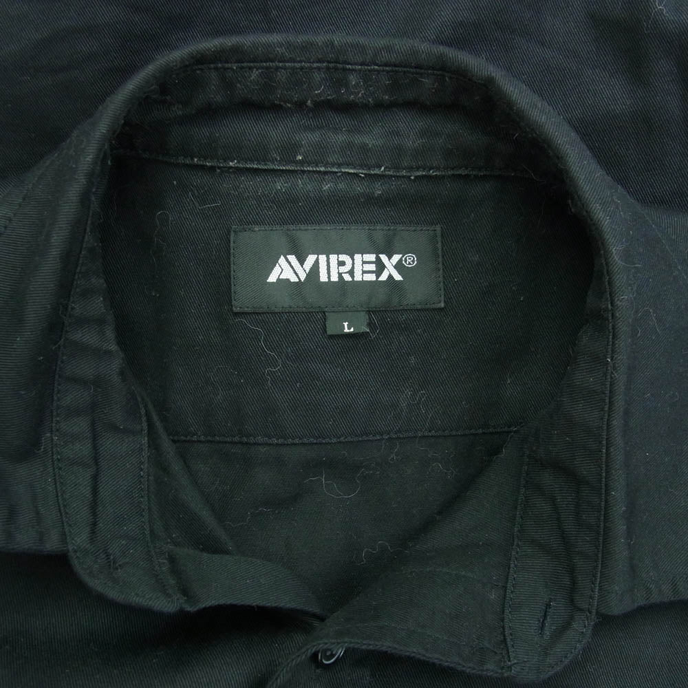 AVIREX アヴィレックス 783-3920001 長袖 ベーシック ファティーグ シャツ ブラック系 L【中古】