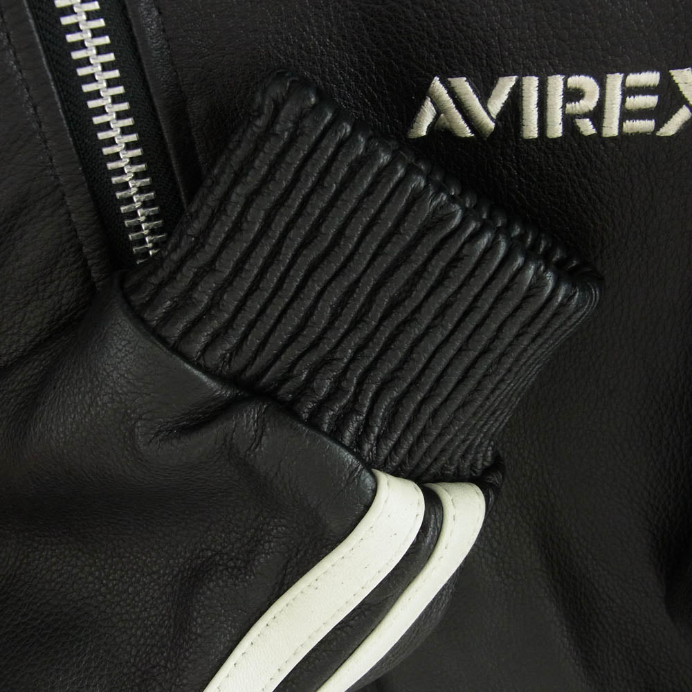 AVIREX アヴィレックス 6171073 LEATHER TRACK JACKET レザー トラック ジャケット ブラック系 XL【中古】