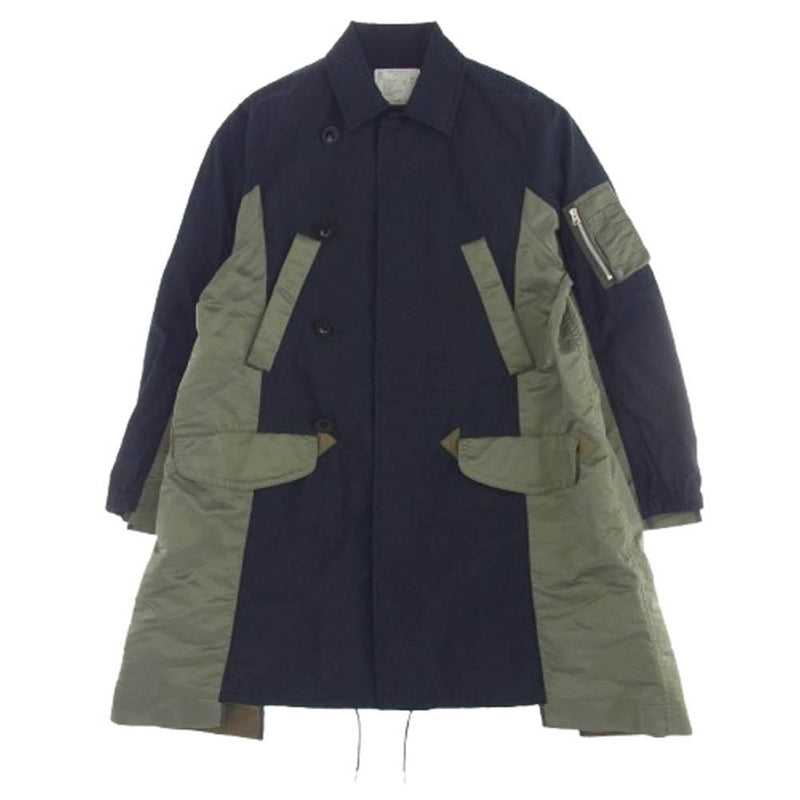 Sacai サカイ 21AW SCM-035 Military Coat navy khaki ミリタリー コート カーキ系 ネイビー系 1【中古】