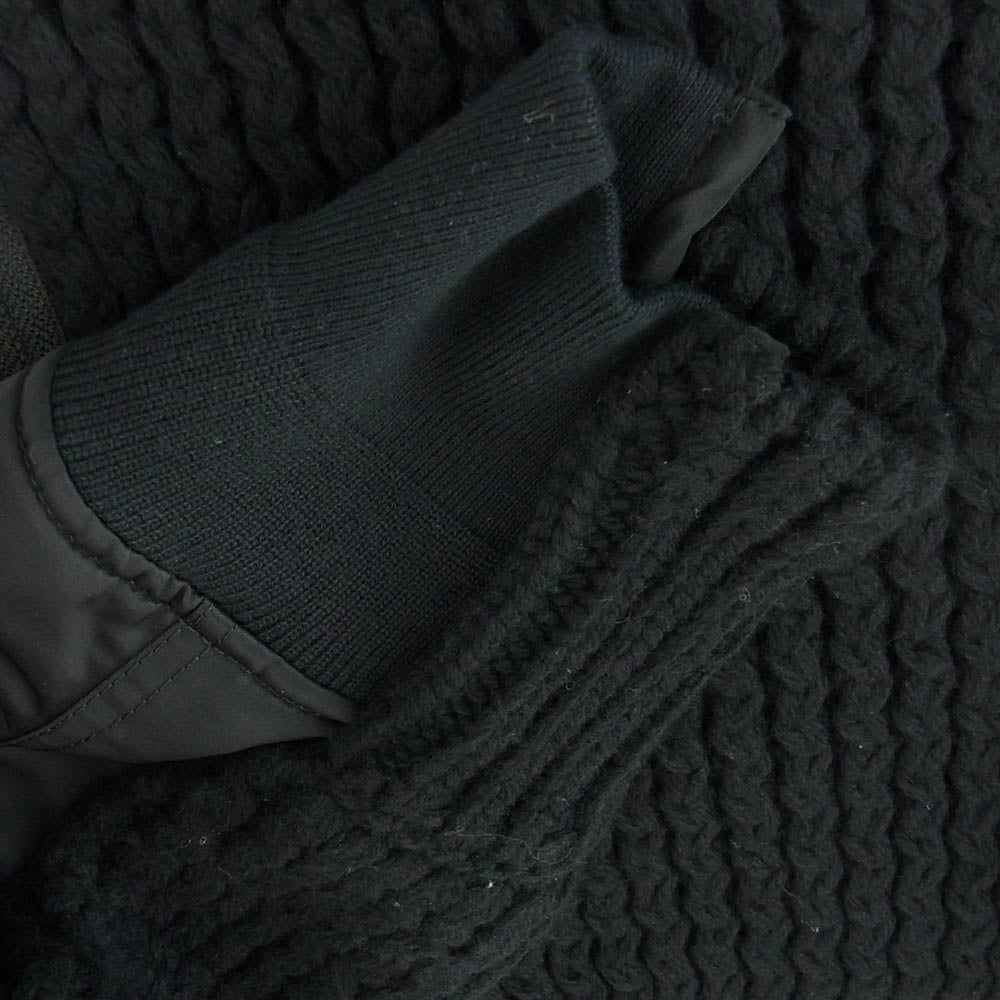 Sacai サカイ 23AW 23-03165M Nylon Twill Mix Knit Blouson ニット切り替え デザイン ブルゾン ジップアップ レイヤード ジャケット ブラック系 1【美品】【中古】