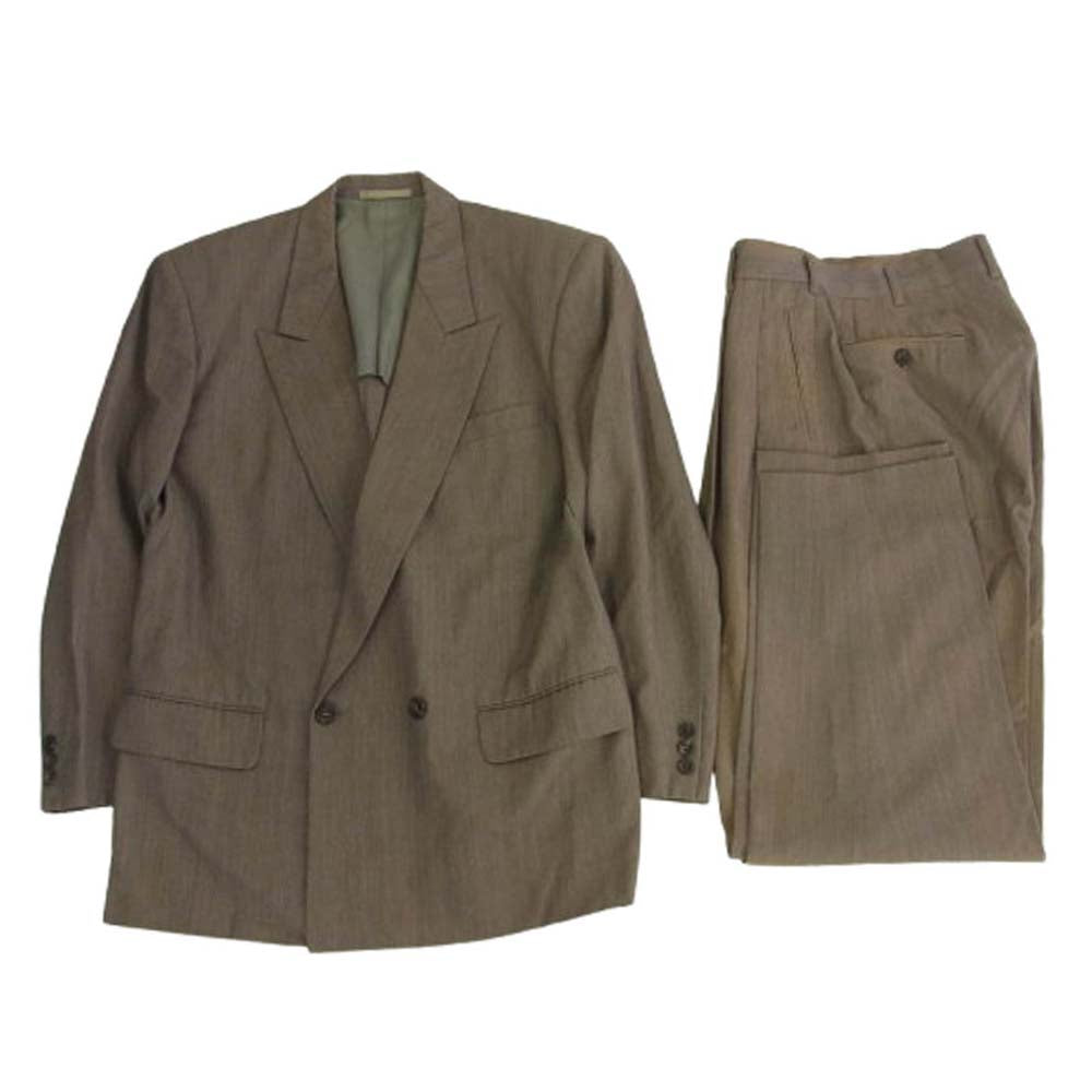 COMME des GARCONS HOMME コムデギャルソンオム AD1990 HJ-1101S 田中オム 90s archive ダブルブレスト 2タック ジャケット スラックスパンツ スーツ セットアップ ブラウン系 上下：S【中古】