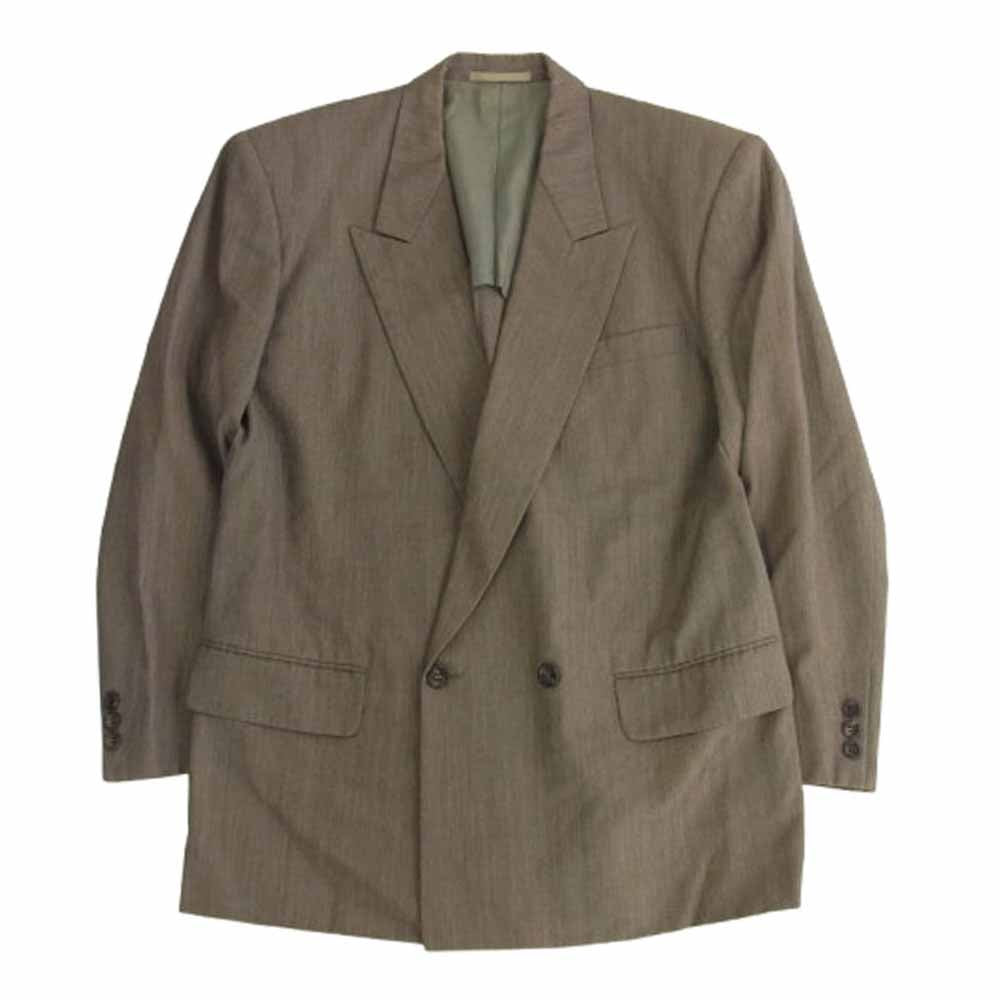 COMME des GARCONS HOMME コムデギャルソンオム AD1990 HJ-1101S 田中オム 90s archive ダブルブレスト 2タック ジャケット スラックスパンツ スーツ セットアップ ブラウン系 上下：S【中古】