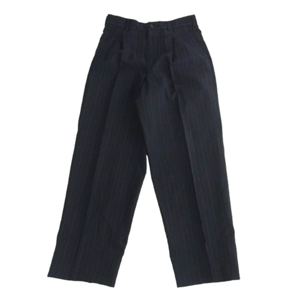 COMME des GARCONS HOMME コムデギャルソンオム AD1988 HS-11035S ヴィンテージオム 80s archive ダブルブレスト 2タック ストライプ ジャケット スラックスパンツ スーツ セットアップ ネイビー系 M【中古】