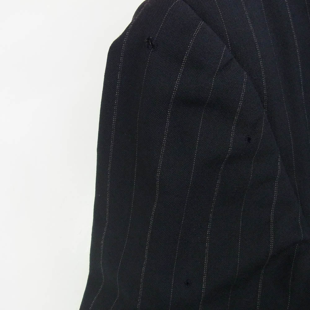 COMME des GARCONS HOMME コムデギャルソンオム AD1988 HS-11035S ヴィンテージオム 80s archive ダブルブレスト 2タック ストライプ ジャケット スラックスパンツ スーツ セットアップ ネイビー系 M【中古】