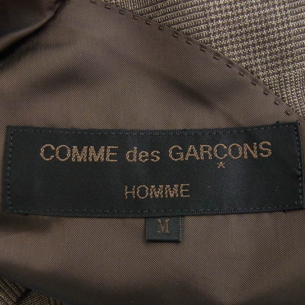 COMME des GARCONS HOMME コムデギャルソンオム AD1991 HS-75005M 田中オム 90s archive ダブルブレスト 2タック チェック ジャケット スラックスパンツスーツ セットアップ ブラウン系 M【中古】
