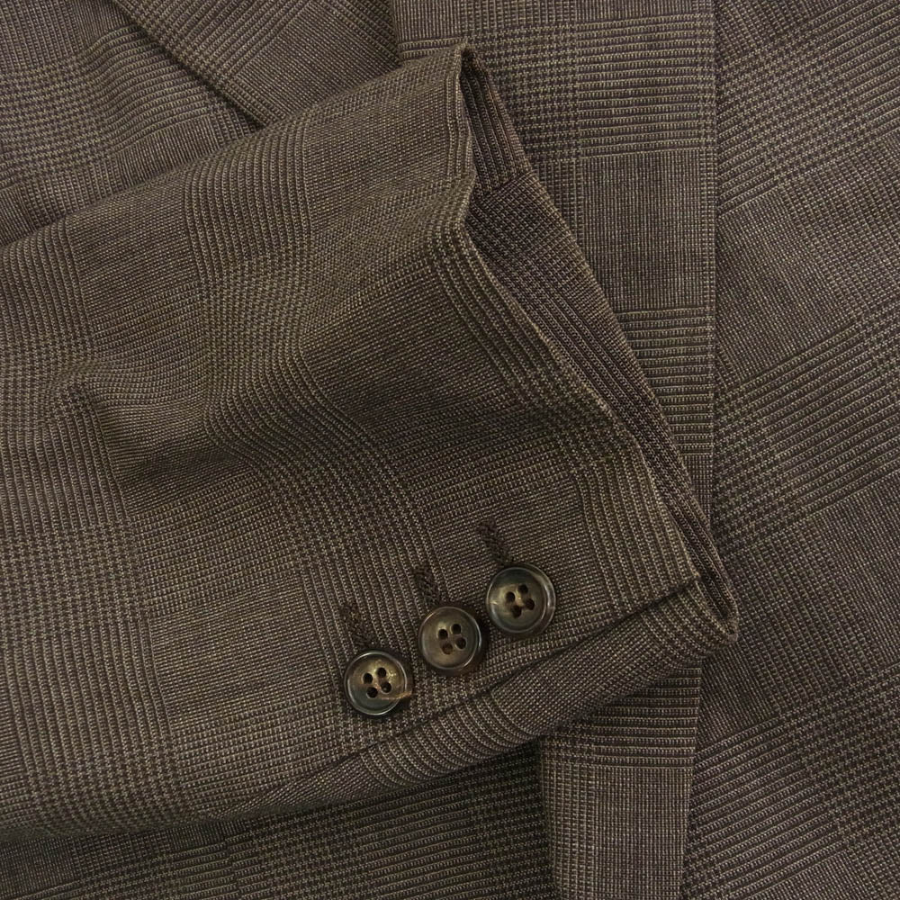 COMME des GARCONS HOMME コムデギャルソンオム AD1991 HS-75005M 田中オム 90s archive ダブルブレスト 2タック チェック ジャケット スラックスパンツスーツ セットアップ ブラウン系 M【中古】