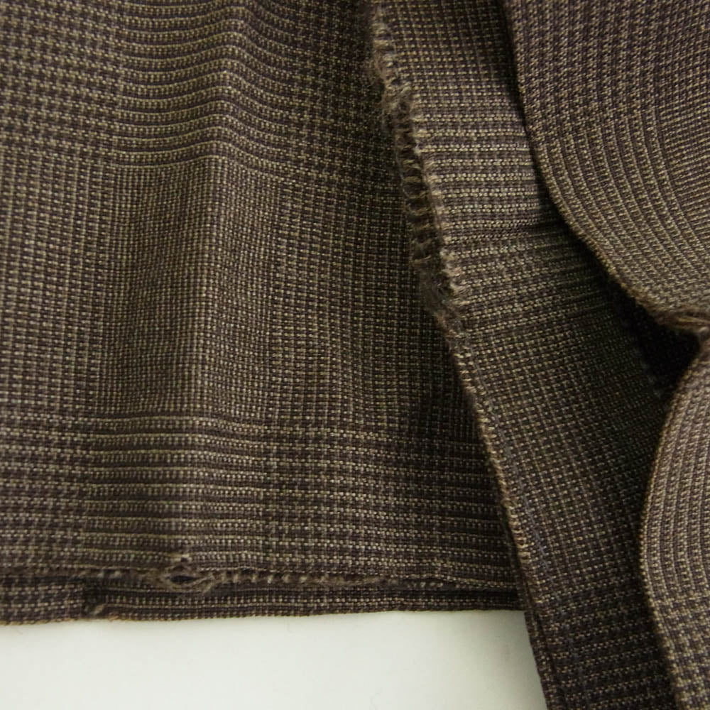 COMME des GARCONS HOMME コムデギャルソンオム AD1991 HS-75005M 田中オム 90s archive ダブルブレスト 2タック チェック ジャケット スラックスパンツスーツ セットアップ ブラウン系 M【中古】