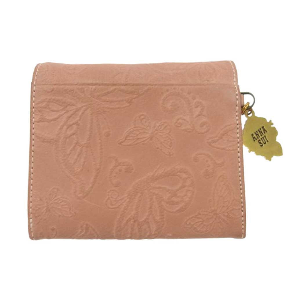 ANNA SUI アナスイ バタフライダンス 財布 二つ折り財布 ピンク系【中古】